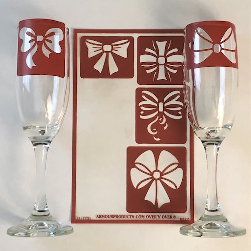 Bow & Ornament Champagne Flutes